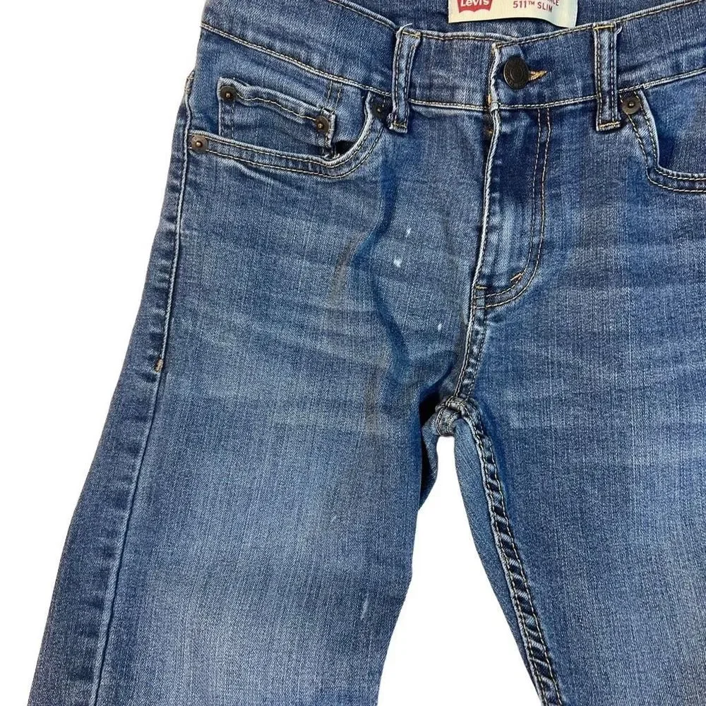 Boy’s Levi’s 511 Slim Jeans 2 Pair Black & Med Wash Size 14 Reg READ DESCRIPTION
